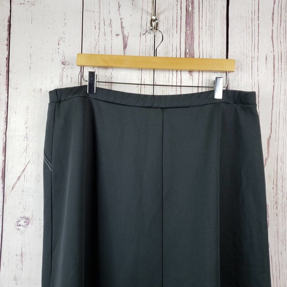 Womens Vintage A Line Skirt Size 40/3X Midi Pull On Stretch Waist Black - Picture 5 of 7